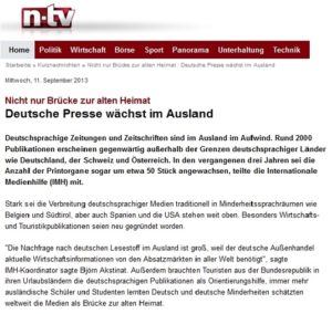 Artikel zu Boom deutschsprachiger Presse zu IMH und Akstinat auf ntv